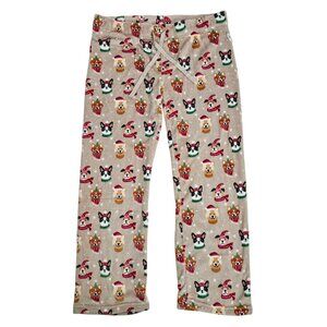 Daydream Plush Ultra Soft Women's Tan Christmas Puppy Pajama Pants Size XL NWT